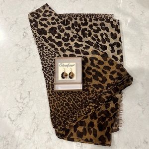 Earrings and scarf
